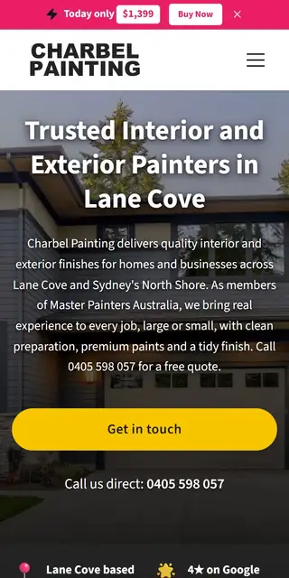 Example painter website on mobile, tablet, and desktop mobile