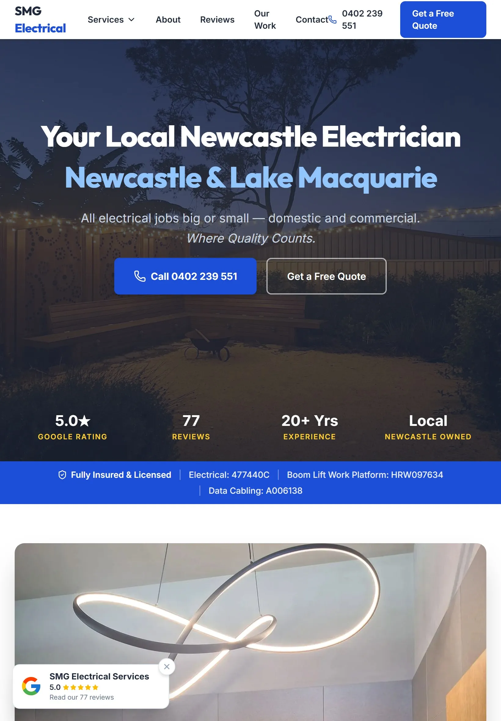 SMG Electrical Services tablet