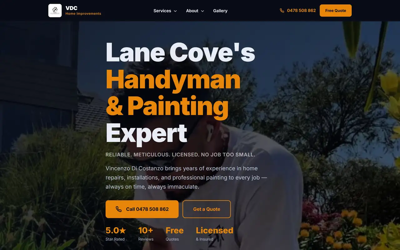 Example builder website on mobile, tablet, and desktop desktop